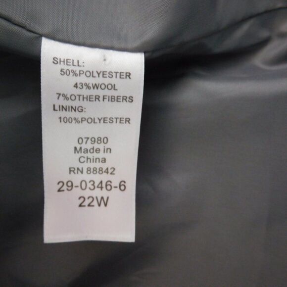 Woman Within Plus Size Wool Blend Coat Button Front Gray Pockets LIned Size 22W - Picture 4 of 6